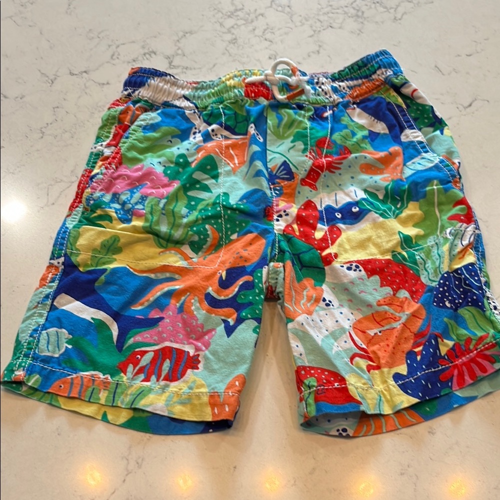 Mini boden nautical/ sea life shorts